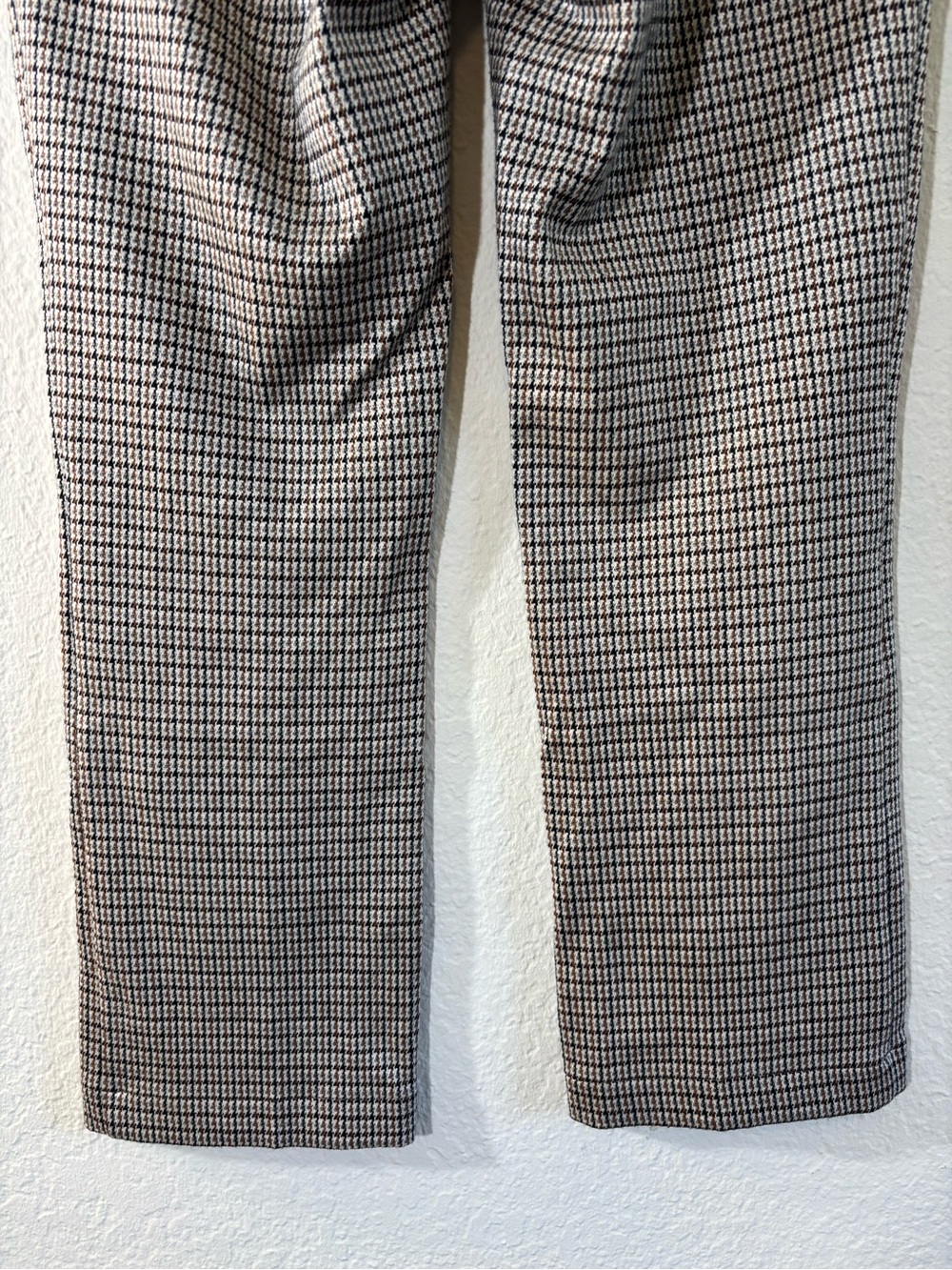Theory Stratton Knit Cropped Pants Brown Black Grey Houndstooth Plaid Ankle 2 - Picture 11 of 14